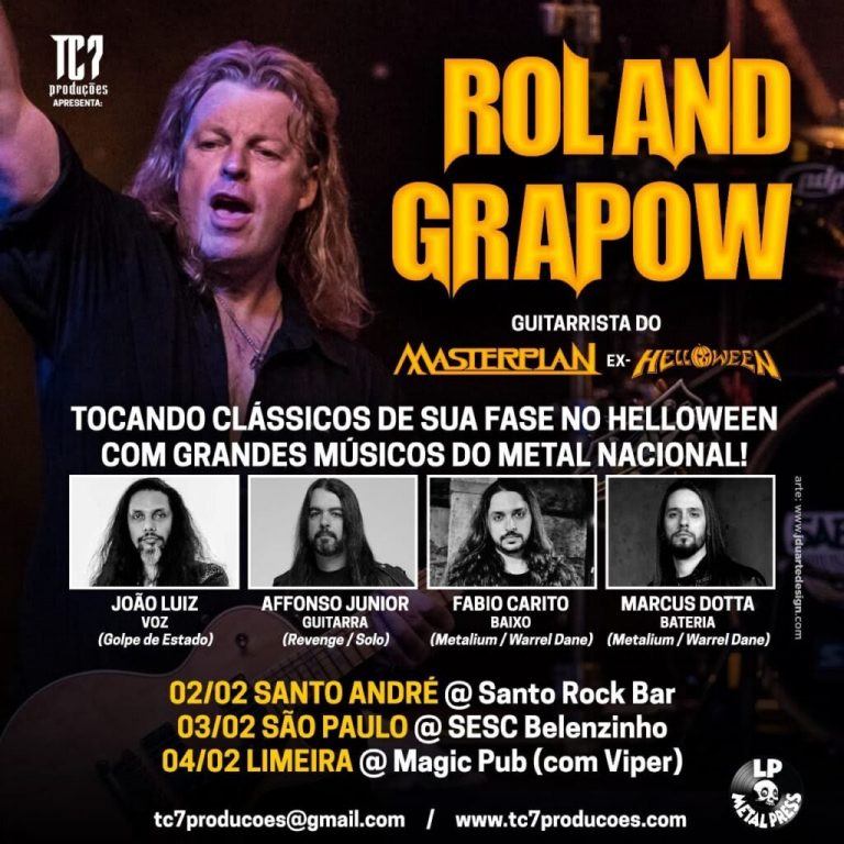 Roland Grapow (MasterPlan, ex-Helloween) confirma 3 shows no Brasil junto a time brasileiro de peso
